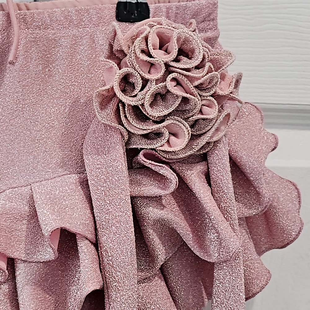 NWT Pink Sparkly Ruffled Two-Piece Set - Picture 3 of 4